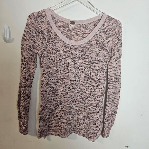 Free People Multi Color Veriegated Long Sleeve Light Weight Knit Sweater Tunic X - Picture 1 of 4